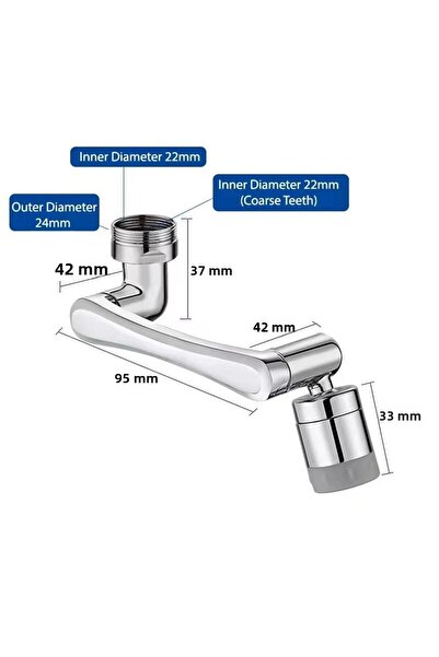 Choice فلتر بلاستيكي لتمديد صنبور الدوران العالمي الجديد باللون الفضي لحوض ال...