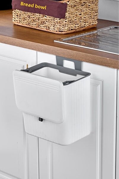 Bayev Functional Covered Bathroom and Kitchen Countertop Trash Can 15 Lt. Practical Cover