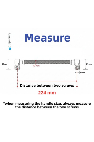 Badem10 Talas 224 mm Serrated Soft Antique Metal Handle Cover Handle Durable Handles Furniture Drawer Cabinet