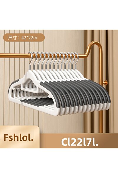 Choice Light Grey 10pcs Clothes Hanging Household Hangers Non-slip Dormitory ...