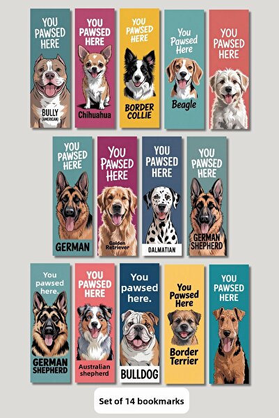qoeuyl boutique Set de 14 semne de carte pentru cadou cu design pentru câini ...