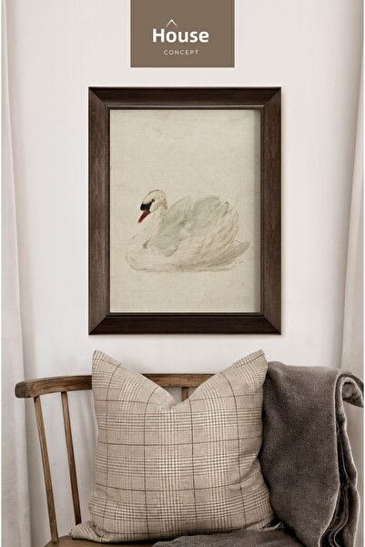 Hane Concept Imprimare de lebede cu rame rustice, artă de perete vintage cu r...