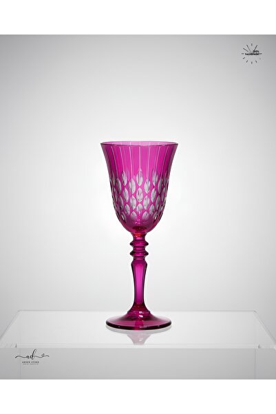 AKDEN STORE Crystal Cut Decor Handcrafted Footed Goblet, Water Cup