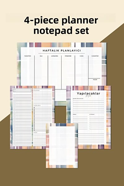 Chi-Chi Papers 4-Piece Planner Notepad Set for Beginners – Notes and To-Do Li...