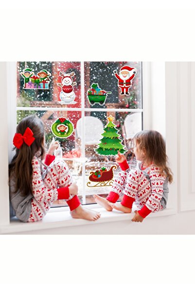 mika house 2026 Christmas Sticker New Year Themed Glass Wall Door Sticker