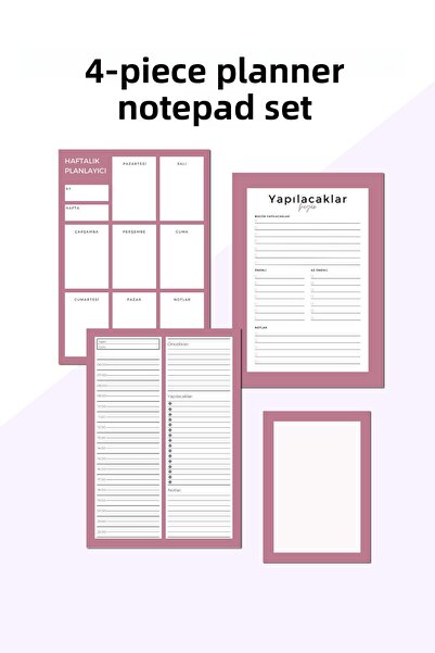 Chi-Chi Papers مجموعة من 4 دفاتر ملاحظات للتخطيط للمبتدئين في العمل - قائمة ا...