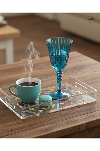 AKDEN STORE Crystal Cut Decor Handcrafted Footed Goblet, Water Cup