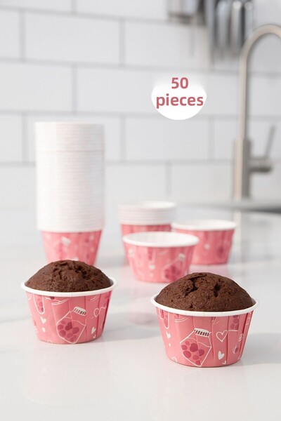 Funny Life 50-Piece Kraft Muffin Cupcake Mold Cake Capsule Natural Cake Mold,...