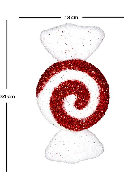 Herdekora Christmas Tree Ornament, Candy Figure, Red-White - 18X34 cm