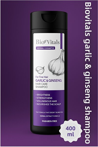 Bio Vitals 400 مل شامبو بخلاصة الثوم والجينسينج