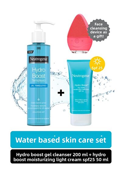Neutrogena منظف ​​هيدرو بوست ووتر جل 200 مل + كريم مرطب خفيف هيدرو بوست