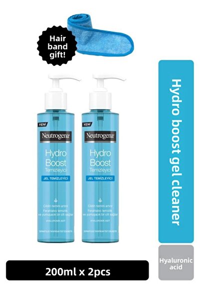 Neutrogena Hydro Boost Water Gel Cleanser 200 ml X2 + Hair Band