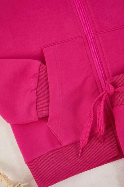 TRENDYOLKIDS طقم فوشيا*001 مكون من قطعة علوية وسفلية محبوكة مع شعار TKDAW25AU00040