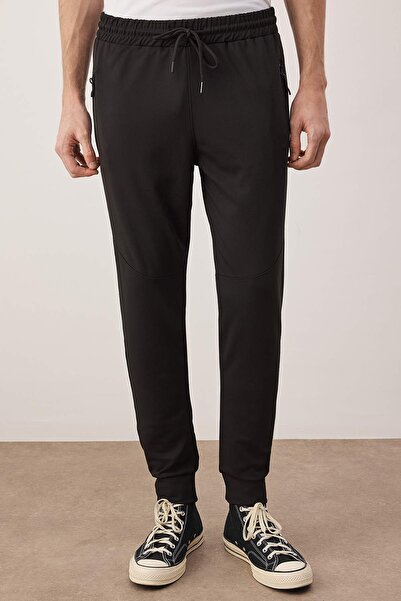 Trendyol Collection Black Regular/Normal Cut Zippered Diver Fabric Tracksuit Set Tmnaw26Em00006