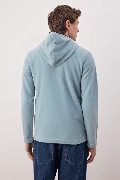 Trendyol Collection Mint Slim/Fitted Polar Zippered Hooded Sweatshirt Tmnaw26Sw00064