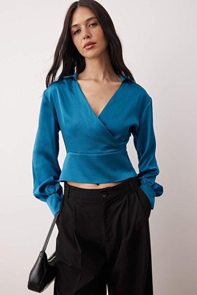 Trendyol Collection Bluză din țesătură satinată cu ulei TWOAW26BZ00254