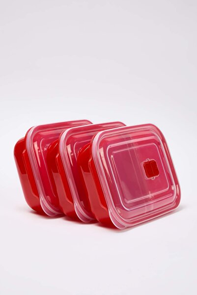 TRENDYOLMİLLA HOME Set of 3 Rectangular Storage Containers with Compartments Suitable for Microwave - 1200 ml Tphaw26Skb00004