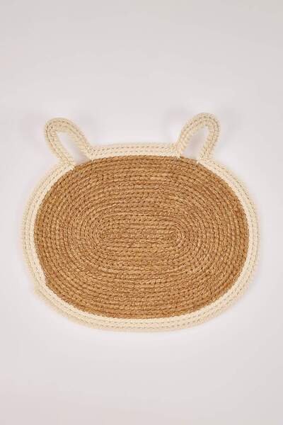 TRENDYOLMİLLA HOME Pet Straw Cat Shaped Food Water Bowl Mat/Pad Tphaw26Kk00002