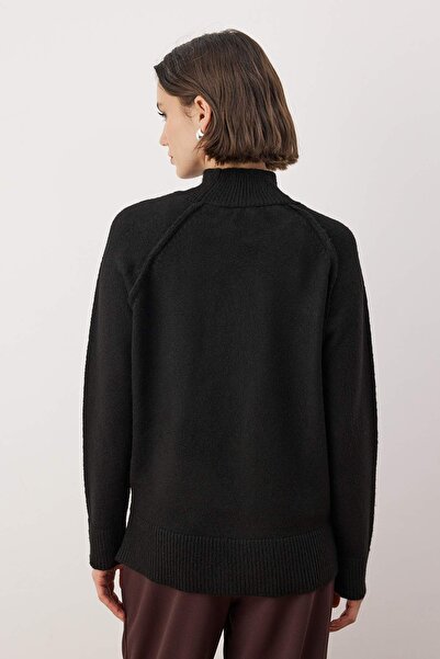 Trendyol Collection Black Soft Textured Wide Fit Knitwear Sweater Twoaw26Kz00191