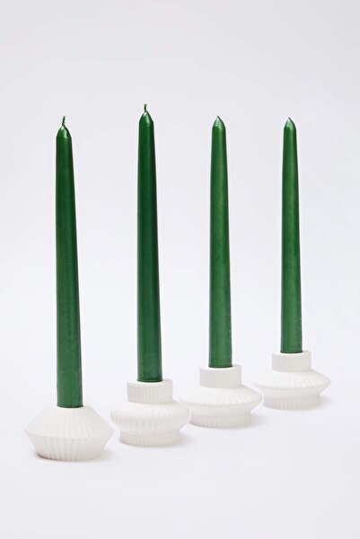 TRENDYOLMİLLA HOME Set of 4 Green Candlestick Candles Tphaw26Mk00000