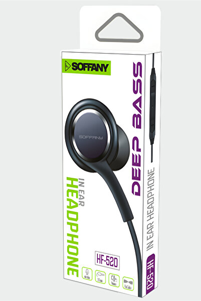 Soffany Süper Bass Mikrofonlu Ergonomik Tasarım Örgülü Dayanıklı Siyah Kulaklık Kablolu Hf-520