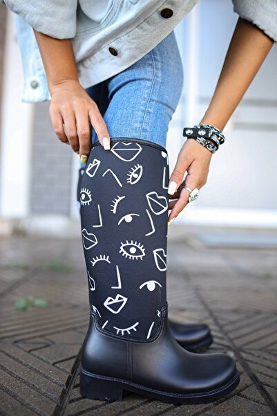 Sea&Blue Symbols Su Geçirmeyen Kadın Yağmur Çizmesi