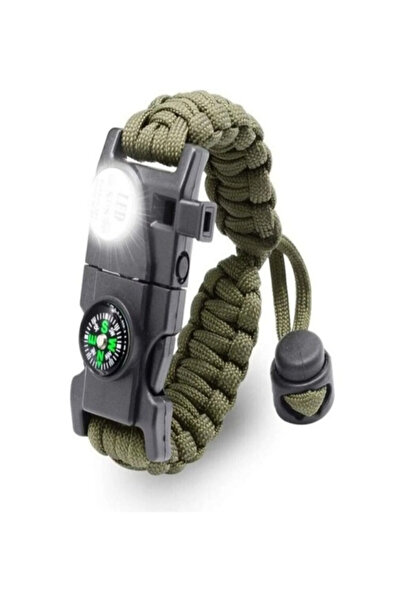 Orcamp Paracord Hayatta Kalma Bilekliği Turuncu-siyah