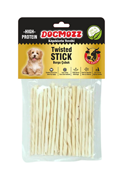 Genel Markalar Dogmozz Premium Stick Ince Burgu Deri Çubuk Beyaz Köpek Kemiği 50 Adet