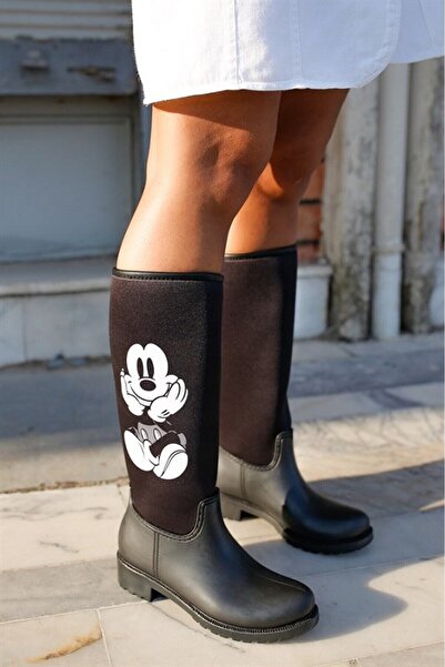 Sea&Blue Mickey Cartoon εμπριμέ αδιάβροχες γυναικείες μπότες βροχής