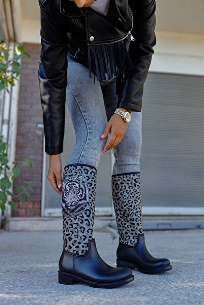 Sea&Blue Жіночі водонепроникні дощові чоботи з леопардовим принтом