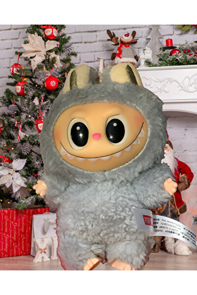 OEM Labubu Jucarie de plus Labubu „Exciting Macarons” – SESAME BEAN - GRI