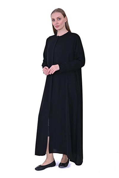 Invee Black İnvee Ferace - Hidden Button Detailed 6968