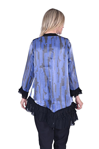 Invee Navy Blue Chiffon Detailed Tunic - INVEE 6980