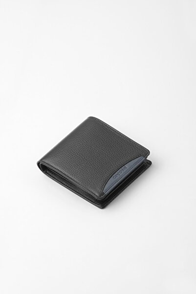 CENGİZ PAKEL Genuine Leather Men's Wallet 27448-Black-Parliament
