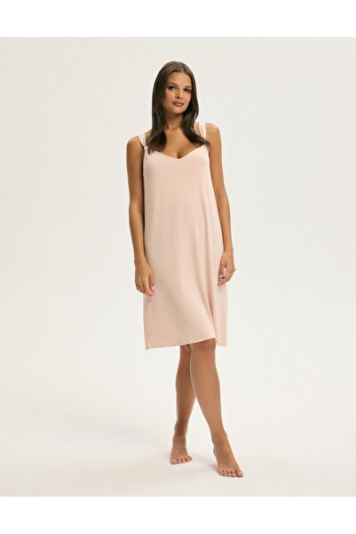 ESOTIQ Cămașă de noapte pentru femei, fără mâneci, cu bretele decorative, din viscoză, confortabilă | Carmona