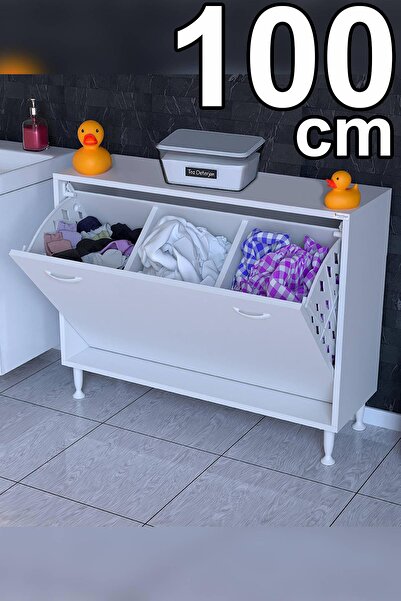 Modilayn Söke Kirli Sepetli, Ayaklı, Çok Amaçlı Banyo Dolabı (14 farklı Genişlik Seçeneği)