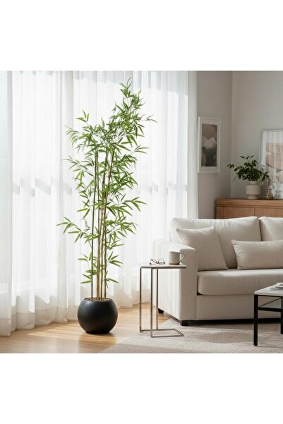 Casco شجرة بامبو صناعية أنيقة بأصيص اسود 200سم