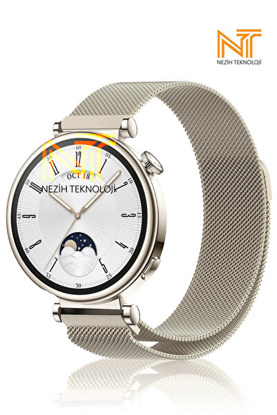 Nezih Case Huawei Watch Gt4 / Gt5 / Gt6 41mm Compatible Magnetic Milanese Mesh Metal Band 18mm