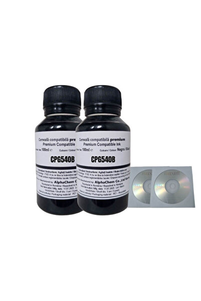 alphachem Set Flacon Cerneala Compatibil Canon 2x100ml PG-540 Negru, 2buc Cdr...