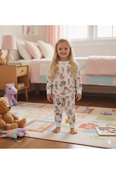 Arya Nisa Kids SET DE PIJAMĂ SEZIONALĂ 100% BUMBAC IMPRIMAT BĂIATĂ BALERINĂ