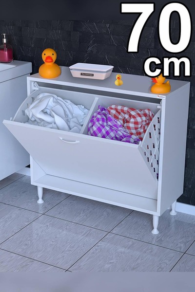 Modilayn Söke Kirli Sepetli, Ayaklı, Çok Amaçlı Banyo Dolabı (14 farklı Genişlik Seçeneği)