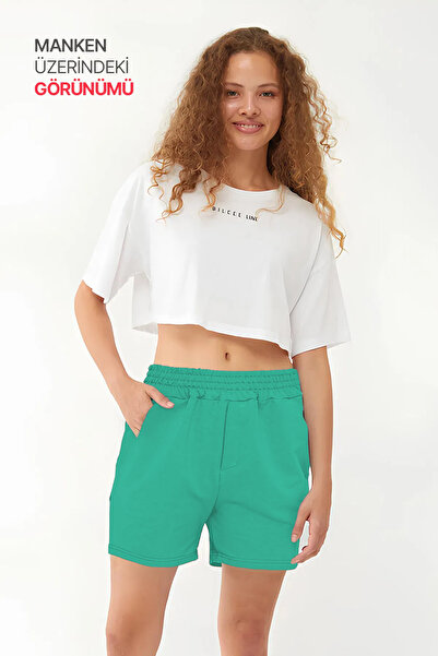 bilcee Quicktime Fresh High Waist Elastic Cotton Pocket Sports Mini Shorts 7006