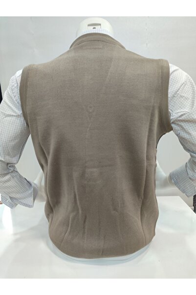 ALGE Men's Knitwear Vest - Steel Knit with Guncuoglu, Pockets and Buttons