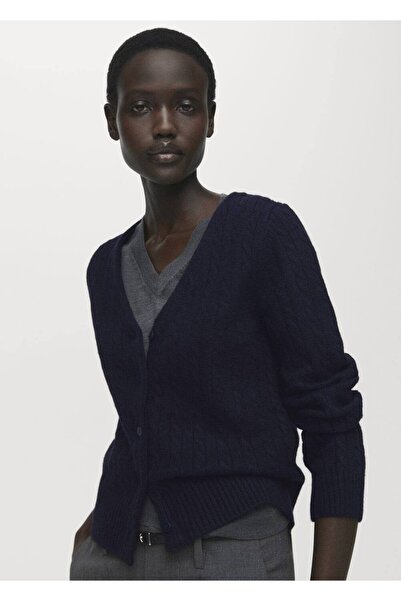 MANGO Woman Örgü desenli triko hırka