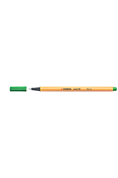Stabilo Felt Tip Fine Point Pen 88 Point 0.4 mm Green (10 Pcs)88/36