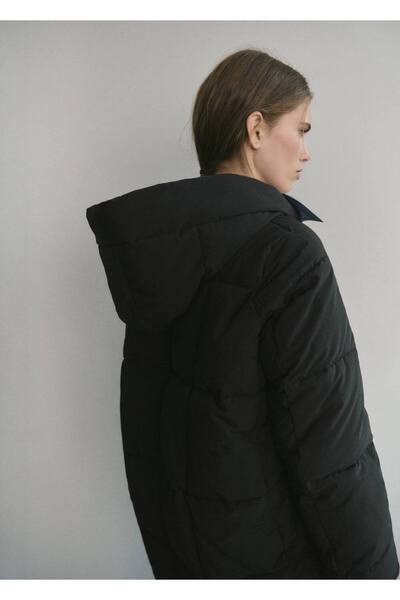 MANGO Woman Kapüşonlu kapitone anorak