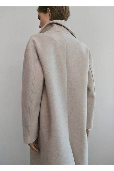 MANGO Woman Çift düğmeli midi palto