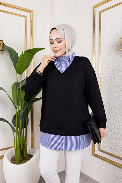 Moda MSK Γυναικείο πουκάμισο με λεπτομέρεια από ύφασμα Modal