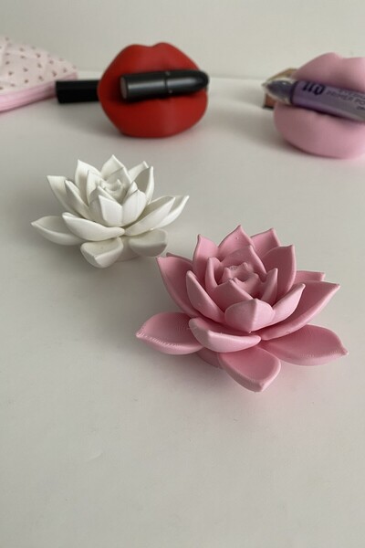 Good To Glow 2'li Set Nilüfer Lotus Çiçeği Dekoratif Obje Beyaz Pembe - Biblo...