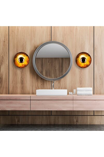 MOİRA مصباح جداري معدني عتيق طراز كورت بطلاء نحاسي قديم قطر 10 سم، مصباح جداري ريفي KURT-13350